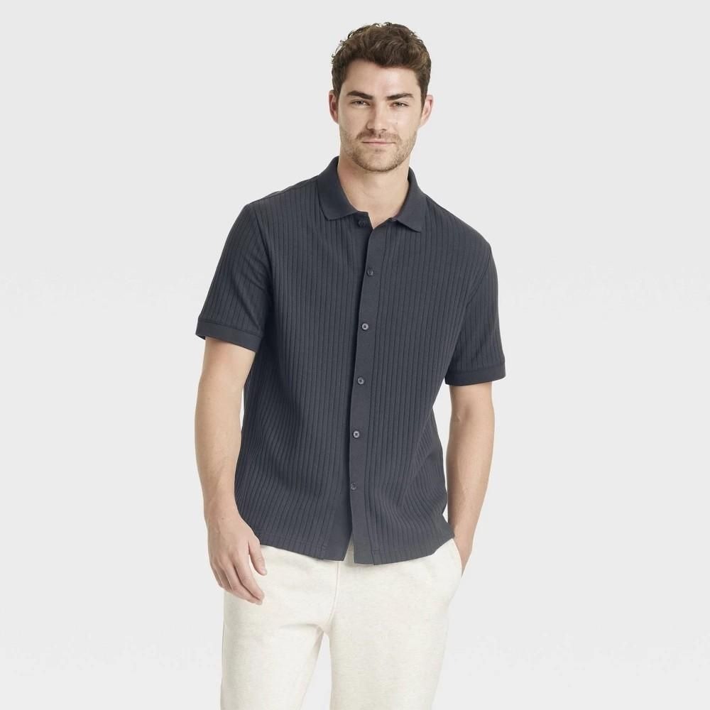 Men's Full Button Polo Shirt - Goodfellow & Co™ Gray XL NWT